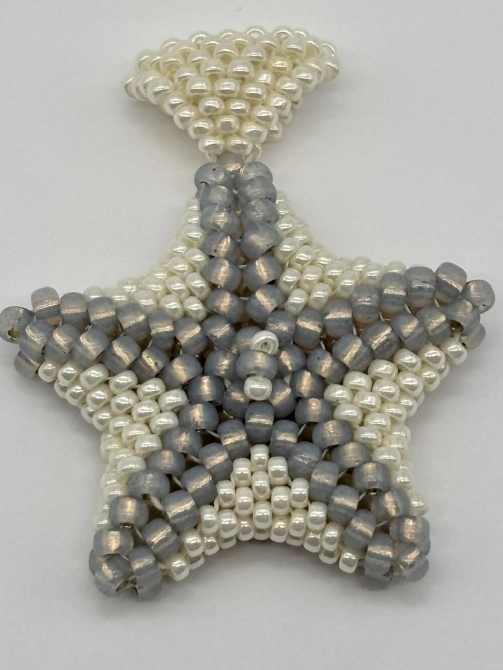 Artisan-Made Beaded Figural Starfish Pendant W/Seed Beads and Swarovski Crystals